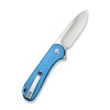 CIVIVI Button Lock Elementum II Blue Aluminum, Satin Nitro-V (C18062PD-2)