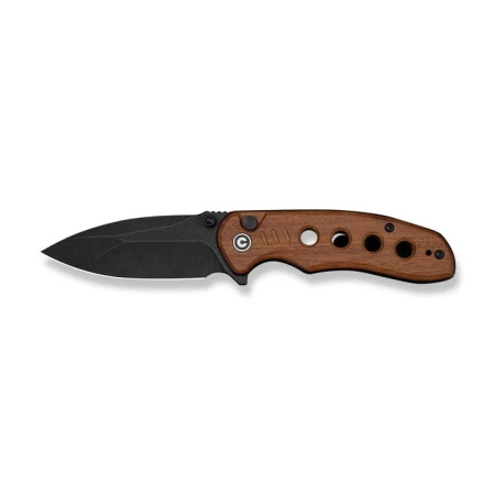 Civivi Triptych Guibourtia Wood Folding Knife, Black Stonewashed 14C28N (C23085B-3)