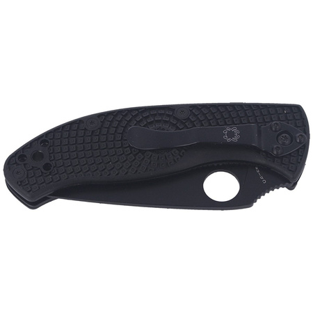 Spyderco Tenacious FRN Black Blade Plain Folding Knife (C122PBBK)