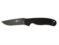 Ontario Rat 1 Folder Black Blade Knife - Black