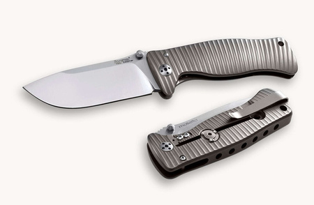 LionSteel SR2 Titanium Grey, Satin Blade Folding Knife (SR2 G)