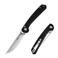Skelfin Slybolt Black G10 Folding Knife, Black 9Cr18MoV (S25007-2)