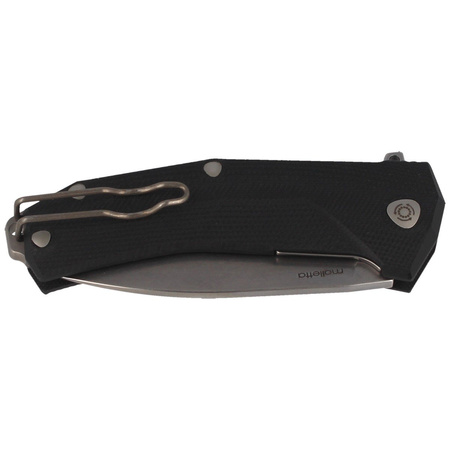 LionSteel KUR G10 Black, Stone Washed Blade Folding Knife (KUR BK)