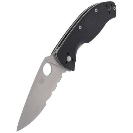 Spyderco Tenacious G-10 Black Combination Folding Knife (C122GPS)