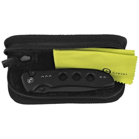 Civivi Hyperpulse Black Aluminum, Black Stonewashed 14C28N (C23087A-1)