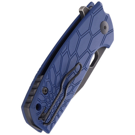 FOX Core Tanto Blue FRN Folding Knife, Black Top Shield N690Co by Jesper Voxnæs (FX-612 BLB)