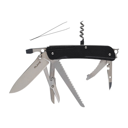 Ruike LD42-B folding pocket knife, multifunction, black