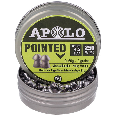 Apolo Pointed 4.52 mm shot, 250 rounds. 0.60g/9.0gr (19102-2)