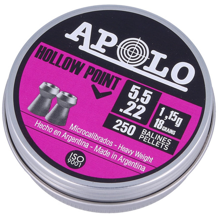 Apolo Hollow Point 5.5 mm shotgun shell, 250 rounds. 1.15g/18.0gr (19701)