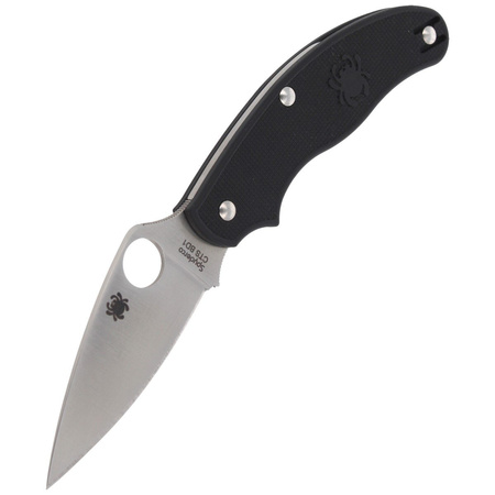 Spyderco UK Penknife FRN Black Leaf Shape Plain Folding Knife - C94PBK