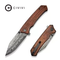 Civivi Tacticorix Guibourtia Wood Folding Knife, Damascus (C23055-DS1)