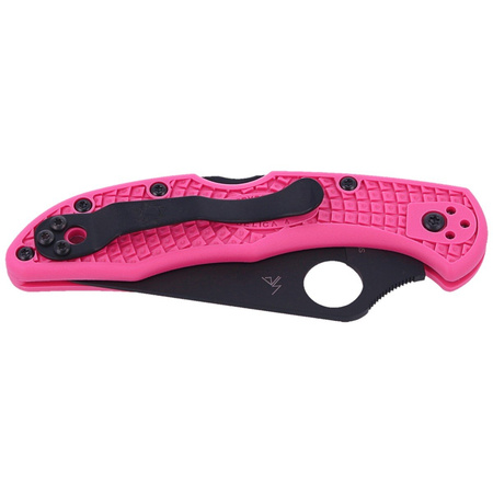 Spyderco Delica 4 FRN Pink, Black Blade Plain Folding Knife (C11FPPNS30VBK)