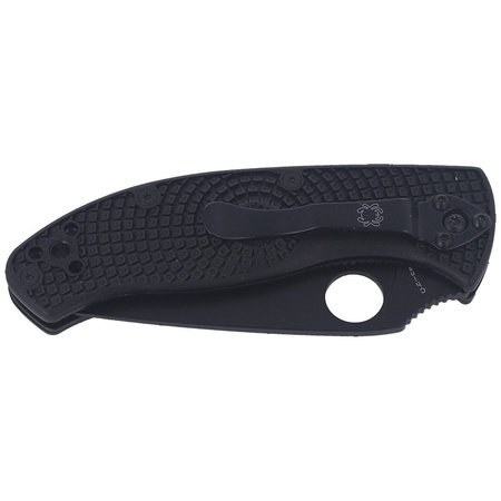 Spyderco Tenacious FRN Black Blade Plain Folding Knife (C122PBBK)