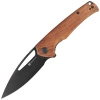 Sencut Mims Guibourtia Wood Folding Knife, Black Stonewashed 9Cr18MoVS (S21013-4)