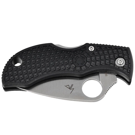 Spyderco Manbug Leaf Black Lightweight FRN Folding Knife, Satin Plain VG-10 by Sal Glesser (MBKLFP)