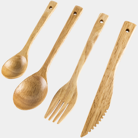 Wooden cutlery with leather case - Eagle Products