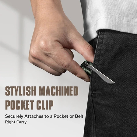 Civivi RS71 Green Canvas Micarta Folding Knife, Black Stonewashed Nitro-V by Robert Saniscalchi (C23025-3)