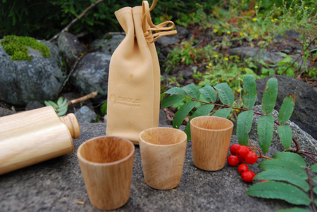 Wooden glasses in a leather case - Eagle Products