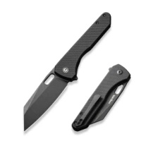 Civivi Nugz Black G10, Black Stonewashed 14C28N Folding Knife by Matthew Wehrwein (C23060-1)