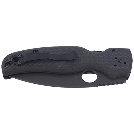 Spyderco Shaman G-10 Black / Black Blade Plain Folding Knife (C229GPBK)