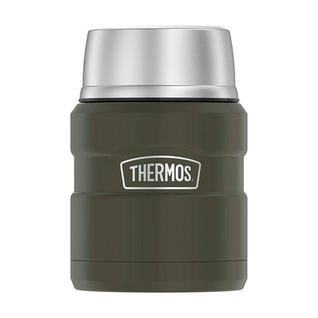 Thermos Style 0.47L lunch thermos with spoon and cup - Army Green