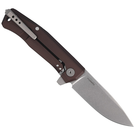 LionSteel Myto Earth Brown Aluminum, Stone Washed M390 Folding Knife by Molletta (MT01A ES)