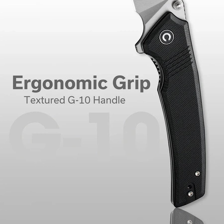 Civivi Tranquil Black G10 Folding Knife, Satin 14C28N (C23027-1)