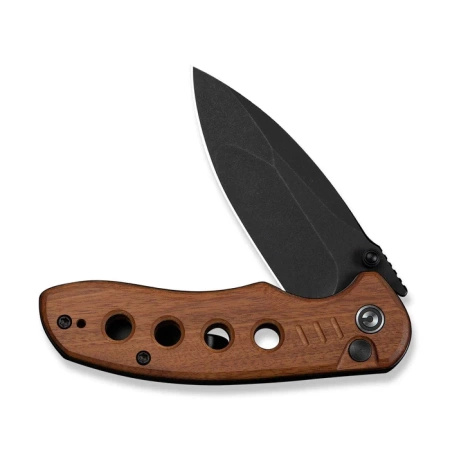 Civivi Triptych Guibourtia Wood Folding Knife, Black Stonewashed 14C28N (C23085B-3)