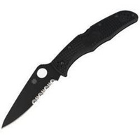 Spyderco Endura 4 FRN Black/Black Blade Combination Folding Knife (C10PSBBK)