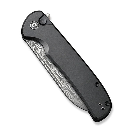 Civivi Chevalier II Black Aluminum, Black Damascus Folding Knife (C20022B-DS1)