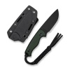 CIVIVI Timberbark Green Canvas Micarta, Black Stonewashed 14C28N (C23094-3)