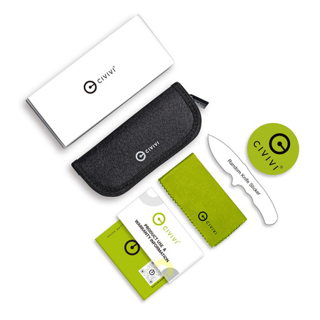 Civivi Yonder Knife Dark Green Canvas Micarta, Black Stonewashed 14C28N by Zac Whitmore (C23073B-1)