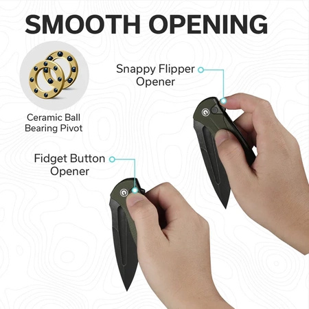 Civivi Incindie OD Green G10 Folding Knife, Black Stonewashed (C23053-2)