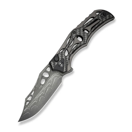 Civivi Biophase Gray Aluminum / Black G10 folding knife, Damascus (C23083C-DS1)