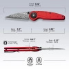 Civivi Starflare Red Aluminum Folding Knife, Damascus (C23052-DS1)