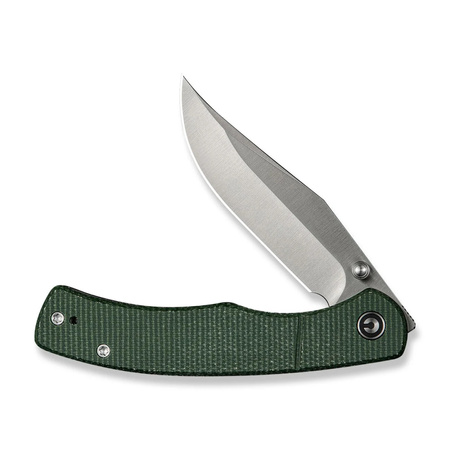 Civivi Clingman Green Canvas Micarta Folding Knife, Black Stonewashed Nitro-V by Taylor Martin Best Damn EDC (C23065-4)