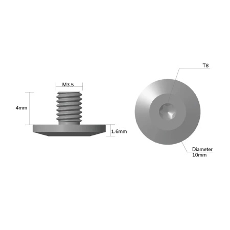 Civivi Satin and Black Stainless Steel 10 mm pivot screws - 2 pcs. (CA-11A)