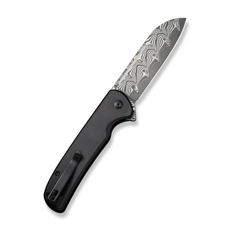 Civivi Chevalier II Black Aluminum, Black Damascus Folding Knife (C20022B-DS1)