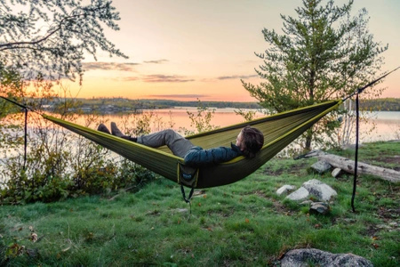 ENO DoubleNest PRINT Giving Back Hiking Hammock - Outside LNT/Charcoal