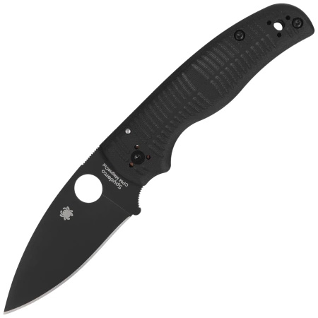 Spyderco Shaman SALT Black G10, Black DLC MagnaCut folding knife by Sal Glesser (C229GMCBKP)