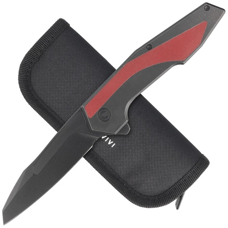 Civivi Knife Hypersonic Black, Burgundy Steel With G10 Inlay, Black Stonewashed 14C28N by Gustavo T. Cecchini (C22011-3)