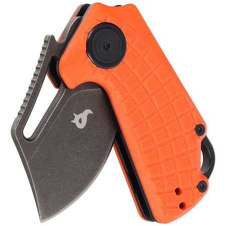 BlackFox Puck Orange G10 Folding Knife, Black Stone Washed D2 by Grigorii Matveev (BF-761 OR)