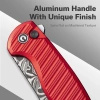 Civivi Stormhowl Red Aluminum Folding Knife, Damascus (C23040B-DS1)
