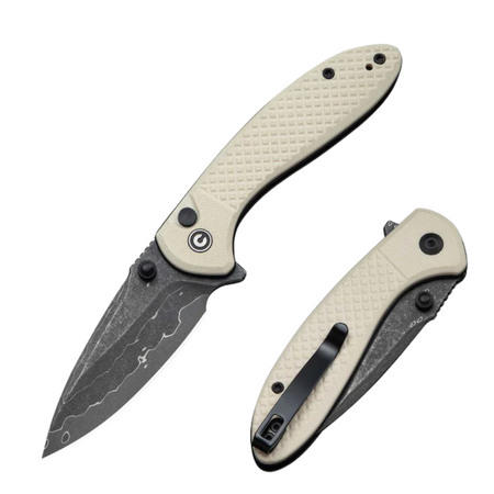 Civivi Faeger Ivory G10 Folding Knife, Damascus (C24031-DS1)