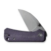Civivi Baby Banter Wharncliffe Purple Canvas Micarta Folding Knife, Grey Stonewashed Nitro-V by Ben Petersen (C19068SC-2)