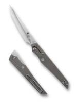 Spyderco Cobol Knife Gray Titanium, Satin M390 by Paul Alexander (C273TIP)