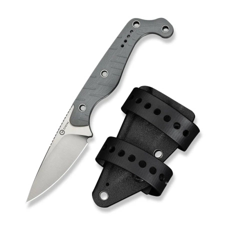 Civivi SŌKN Gray G10 knife, Satin Nitro-V by Kyle Lamb (C22027-2)