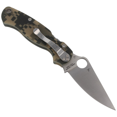 Spyderco Para Military 2 G-10 Camo Plain Folding Knife - C81GPCMO2