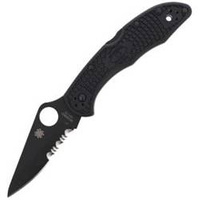 Spyderco Delica 4 FRN Black/Black Blade Folding Knife (C11PSBBK)