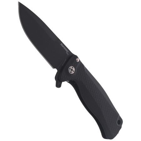 LionSteel SR Flipper Aluminum Black / Black Blade Folding Knife (SR22A BB)